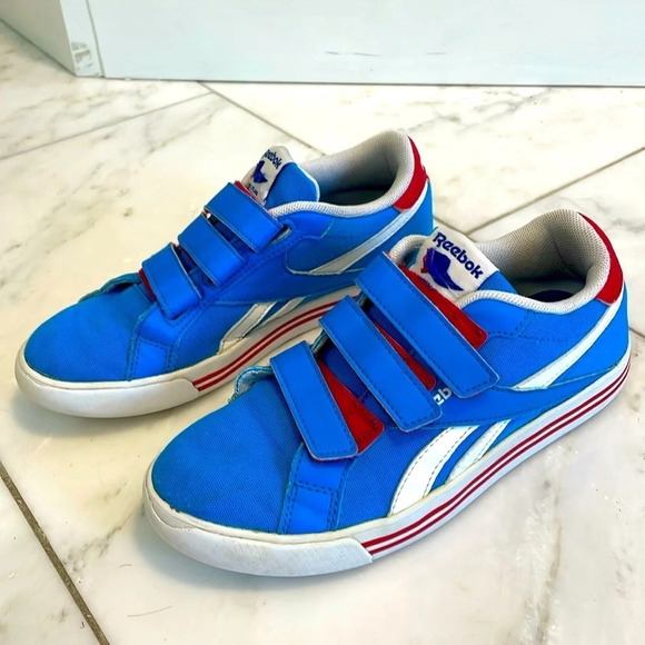 Reebok Shoes - Reebok Royal Flag, red, white, and blue velcro sneaker, youth 4.5 or women’s 6